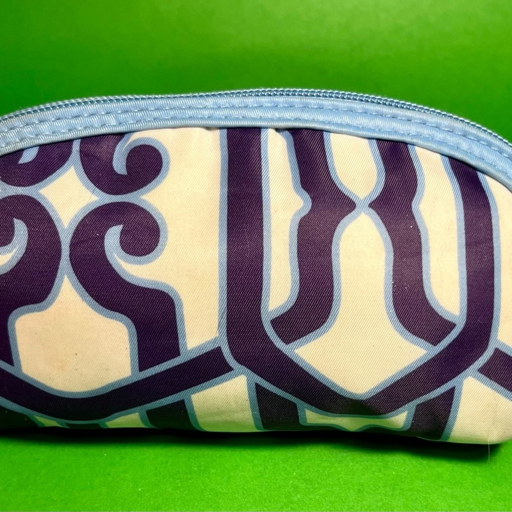 Small Blue White Sonia Kashuk Zipper Pouch